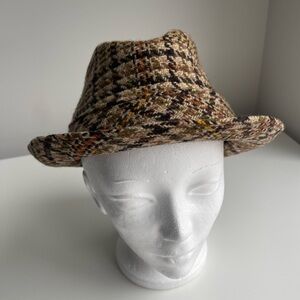 Vintage Harris Tweed Men's Classic Fedora Hat